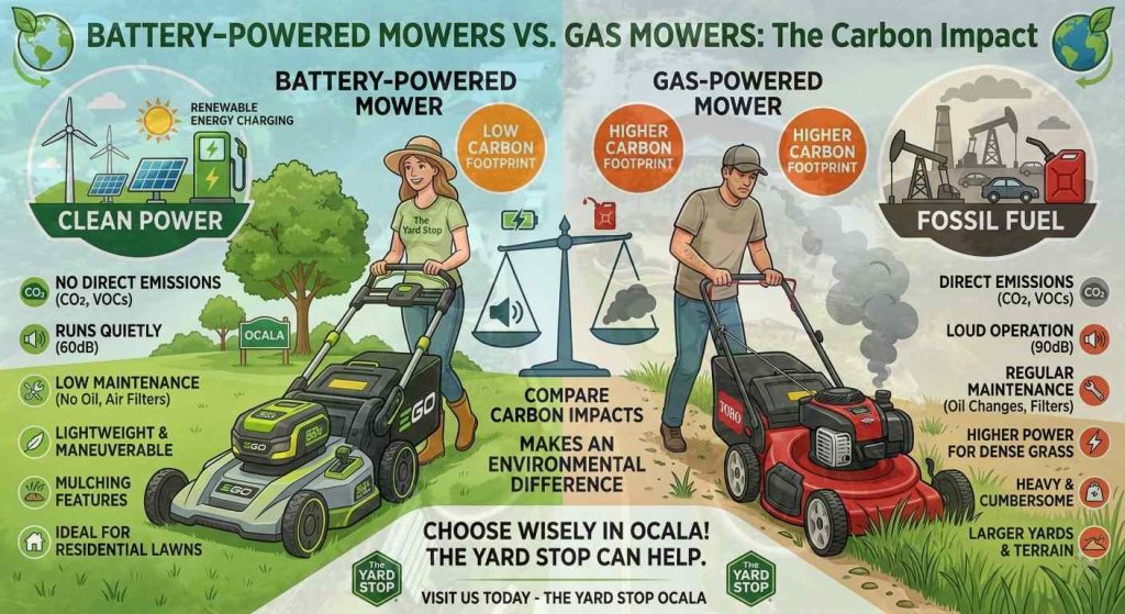 Battery-Powered Mowers vs. Gas Mowers: The Carbon Impact